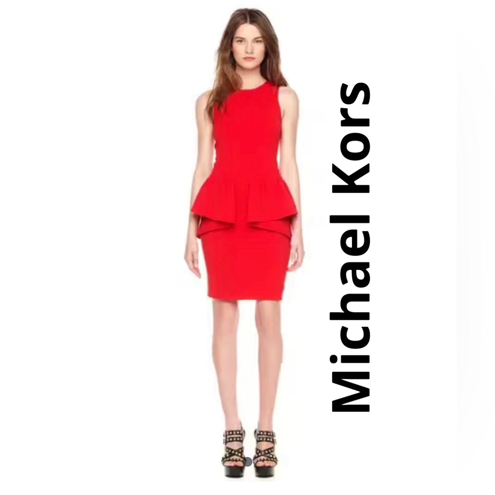 Michael Kors Red Peplum Dress. Size 2. Retails $160 New!